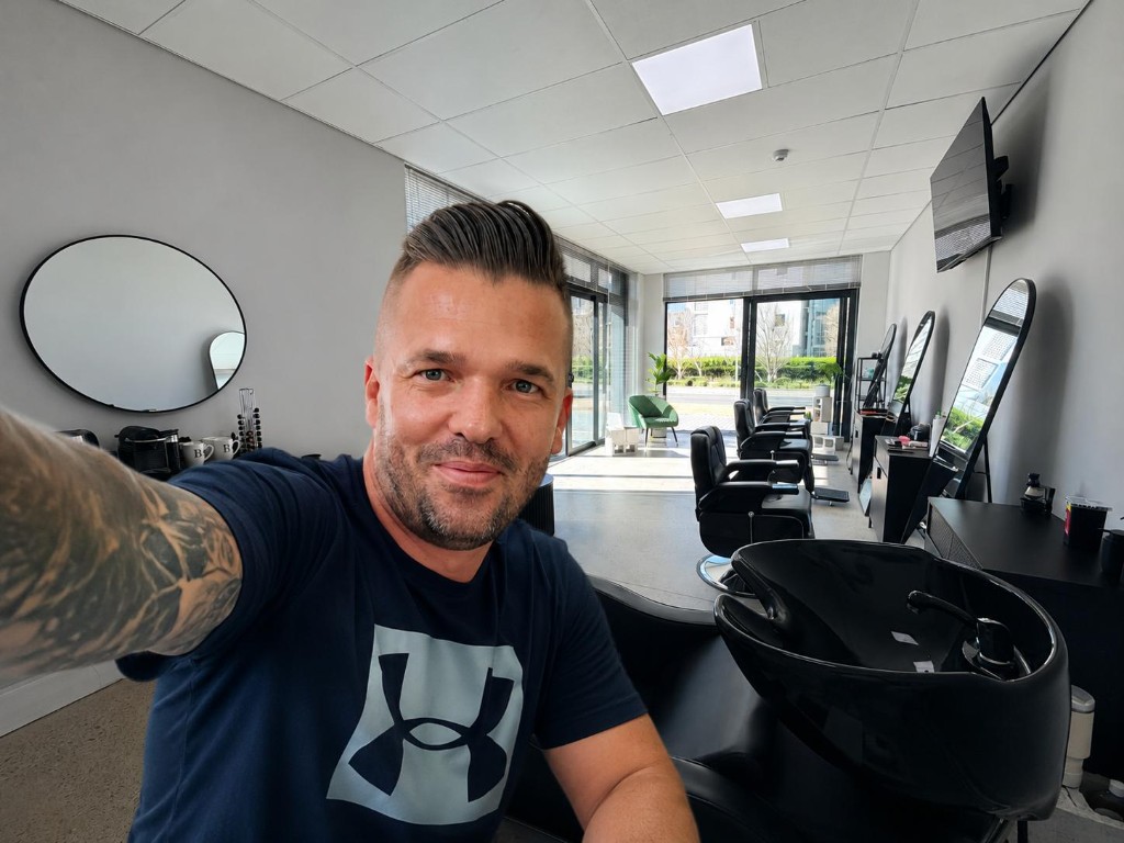 Quintin Blatt in the Barber Blatt Paardevlei shop